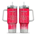 custom houston cougars geometric prism red curved tumbler best selling.webp