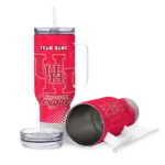 custom houston cougars geometric prism red curved tumbler best selling.webp