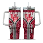 custom houston cougars leopard zipper red curved tumbler best selling.webp