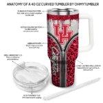 custom houston cougars leopard zipper red curved tumbler best selling.webp