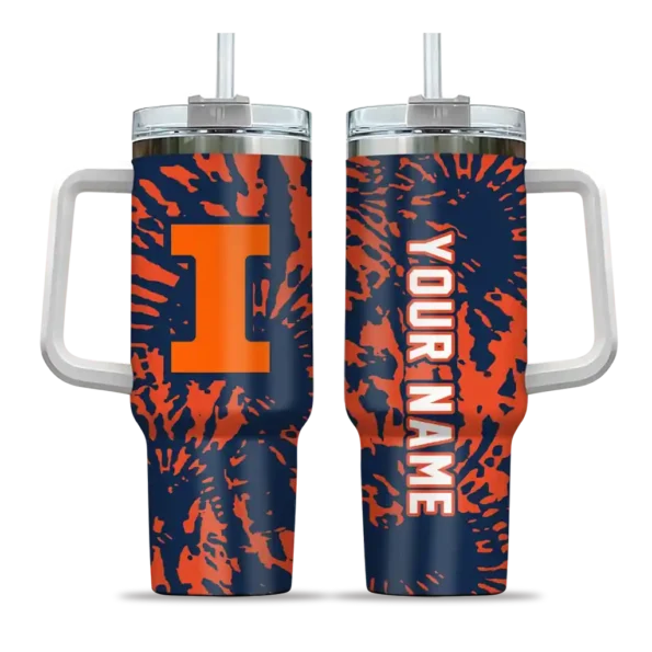custom illinois fighting illini burst swirl blue curved tumbler best selling.webp