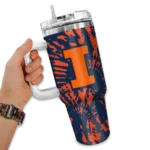 custom illinois fighting illini burst swirl blue curved tumbler best selling.webp