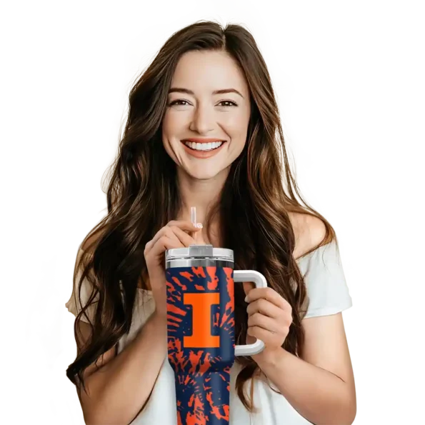 custom illinois fighting illini burst swirl blue curved tumbler premium grade.webp
