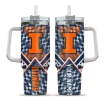 custom illinois fighting illini chevron angle blue curved tumbler best selling.webp