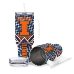 custom illinois fighting illini chevron angle blue curved tumbler best selling.webp