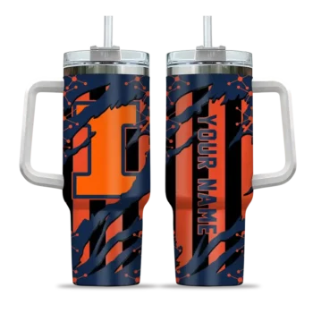custom illinois fighting illini claw cut blue black curved tumbler best selling.webp