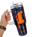 custom illinois fighting illini claw cut blue black curved tumbler best selling.webp
