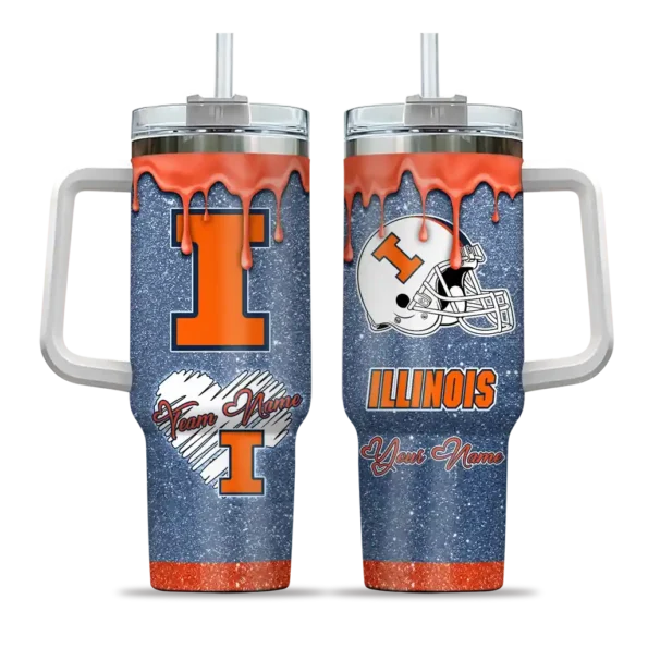 custom illinois fighting illini heart helmet motif blue curved tumbler best selling.webp