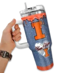 custom illinois fighting illini heart helmet motif blue curved tumbler best selling.webp
