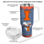 custom illinois fighting illini heart helmet motif blue curved tumbler best selling.webp