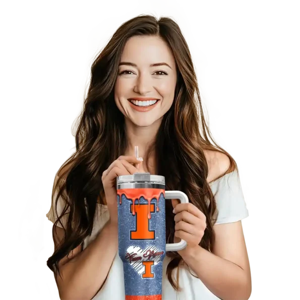 custom illinois fighting illini heart helmet motif blue curved tumbler premium grade.webp
