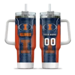 custom illinois fighting illini hexagon armor blue curved tumbler best selling.webp