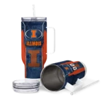 custom illinois fighting illini hexagon armor blue curved tumbler best selling.webp