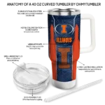 custom illinois fighting illini hexagon armor blue curved tumbler best selling.webp