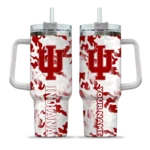 custom indiana hoosiers camo mashup red white curved tumbler best selling.webp