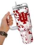 custom indiana hoosiers camo mashup red white curved tumbler best selling.webp