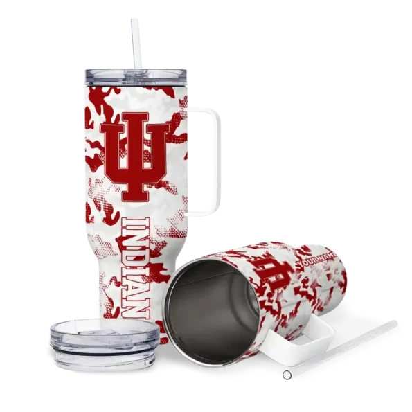 custom indiana hoosiers camo mashup red white curved tumbler high quality.webp