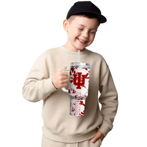 custom indiana hoosiers camo mashup red white curved tumbler latest model.webp