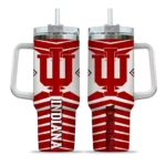 custom indiana hoosiers chevron layers red curved tumbler best selling.webp