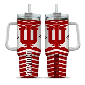 custom indiana hoosiers chevron layers red curved tumbler best selling.webp