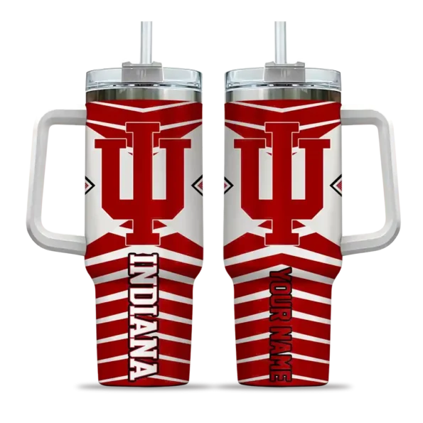 custom indiana hoosiers chevron layers red curved tumbler best selling.webp