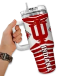 custom indiana hoosiers chevron layers red curved tumbler best selling.webp