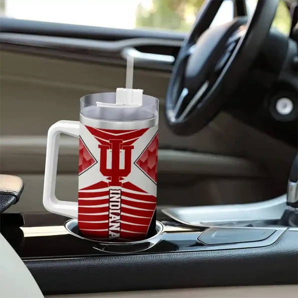 custom indiana hoosiers chevron layers red curved tumbler trendy.webp