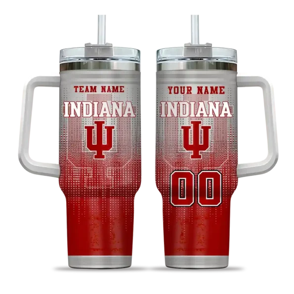 custom indiana hoosiers gradient dots red curved tumbler best selling.webp