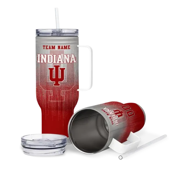 custom indiana hoosiers gradient dots red curved tumbler high quality.webp