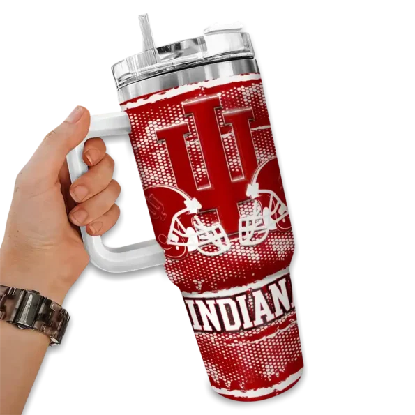 custom indiana hoosiers honey streaks red curved tumbler fashion forward.webp