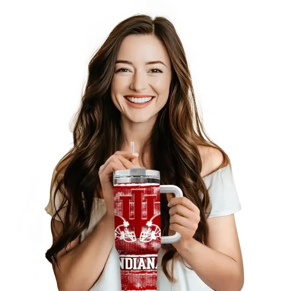 custom indiana hoosiers honey streaks red curved tumbler premium grade.webp