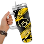 custom iowa hawkeyes abstract paths black curved tumbler best selling.webp