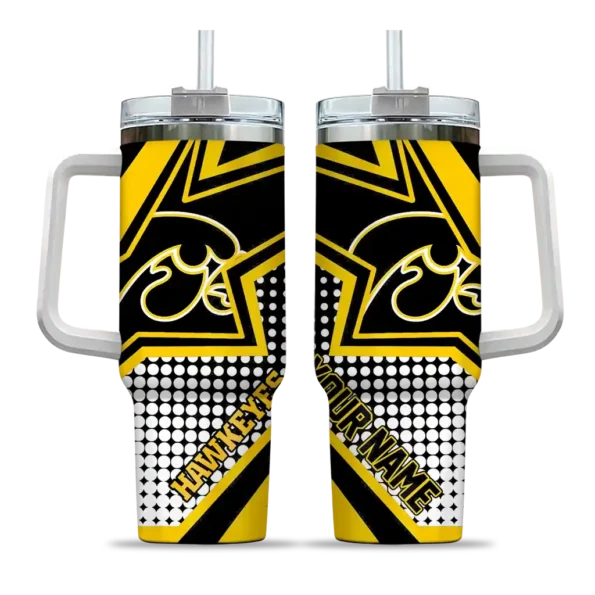 custom iowa hawkeyes arrow burst black curved tumbler best selling.webp