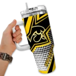 custom iowa hawkeyes arrow burst black curved tumbler best selling.webp