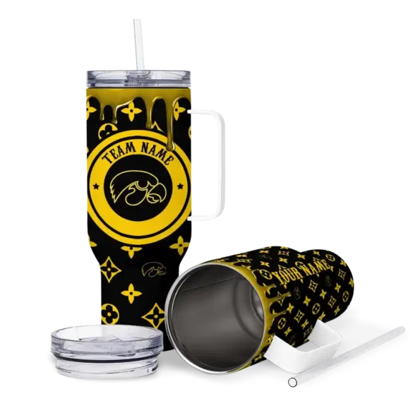 custom iowa hawkeyes bullseye drips black curved tumbler high quality.webp