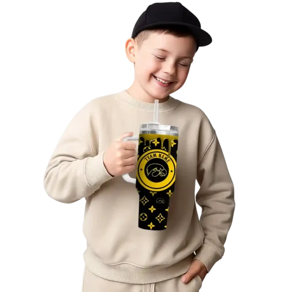 custom iowa hawkeyes bullseye drips black curved tumbler latest model.webp
