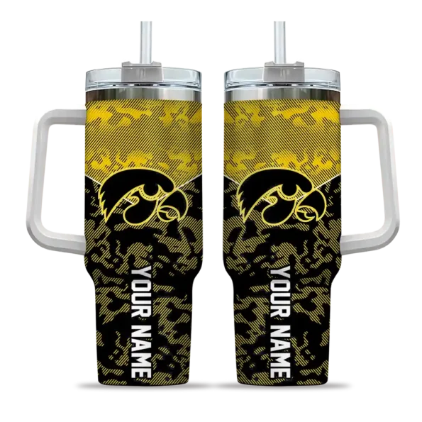 custom iowa hawkeyes chevron stripe black curved tumbler best selling.webp