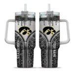 custom iowa hawkeyes leopard zipper black curved tumbler best selling.webp
