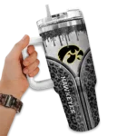 custom iowa hawkeyes leopard zipper black curved tumbler best selling.webp