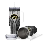 custom iowa hawkeyes leopard zipper black curved tumbler best selling.webp