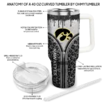 custom iowa hawkeyes leopard zipper black curved tumbler best selling.webp