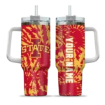 custom iowa state cyclones burst swirl red curved tumbler best selling.webp