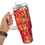 custom iowa state cyclones burst swirl red curved tumbler best selling.webp