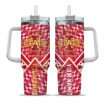 custom iowa state cyclones chevron angle red curved tumbler best selling.webp