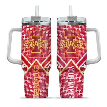 custom iowa state cyclones chevron angle red curved tumbler best selling.webp