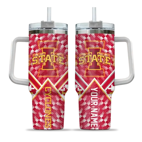 custom iowa state cyclones chevron angle red curved tumbler best selling.webp