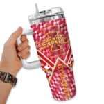 custom iowa state cyclones chevron angle red curved tumbler best selling.webp