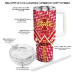 custom iowa state cyclones chevron angle red curved tumbler best selling.webp