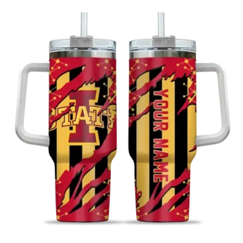 custom iowa state cyclones claw cut red black curved tumbler best selling.webp