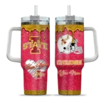 custom iowa state cyclones heart helmet motif red curved tumbler best selling.webp